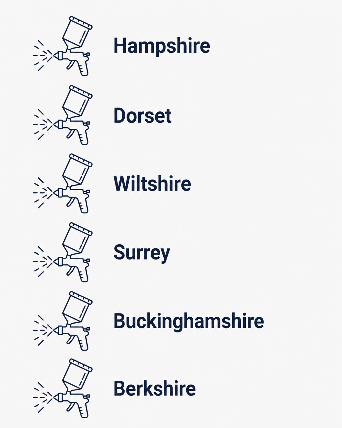 Areas covered: Hampshire, Dorset, Wiltshire, Surrey, Buckinghamshire, Berkshire